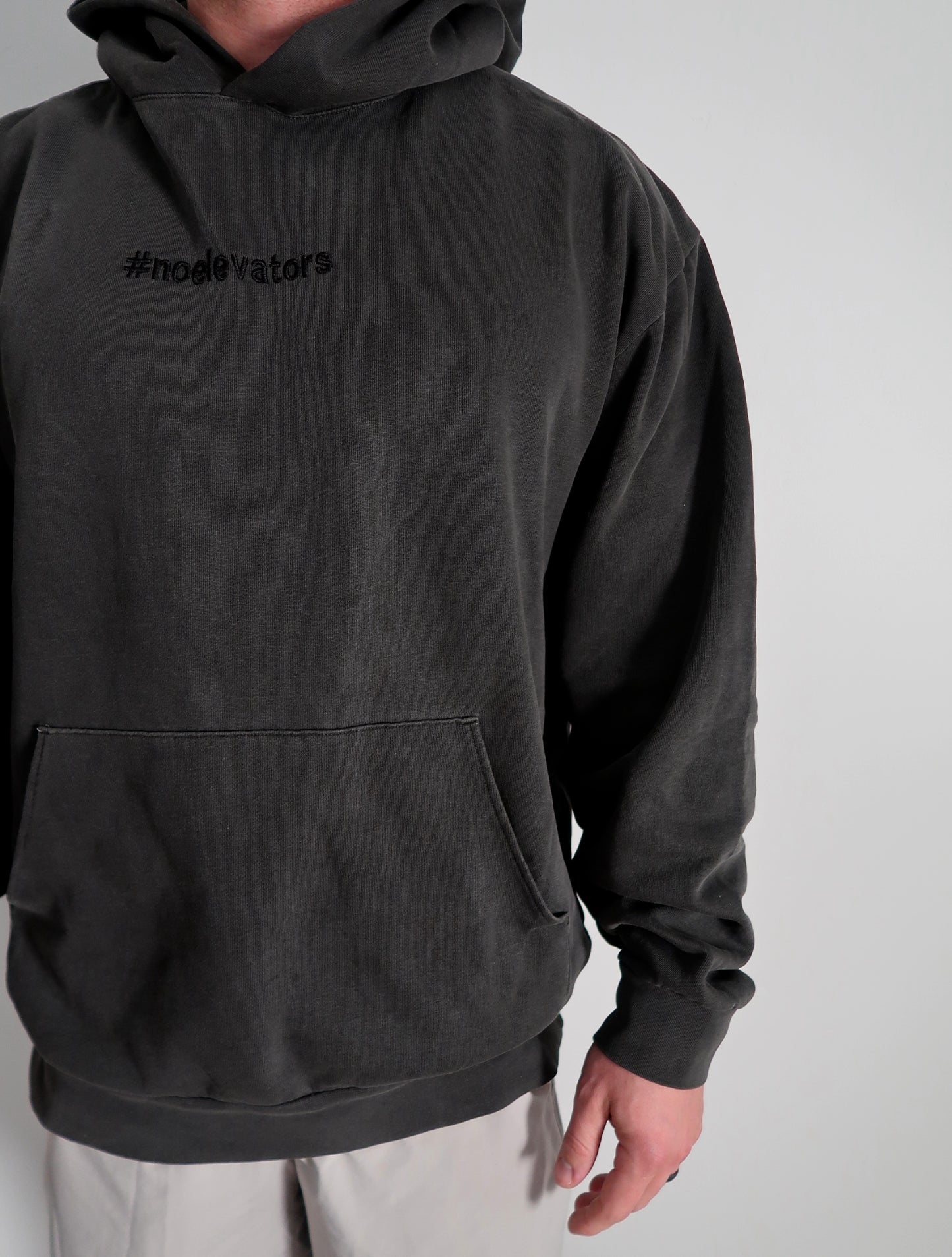 #noelevators pigment black hoodie (pre-order)
